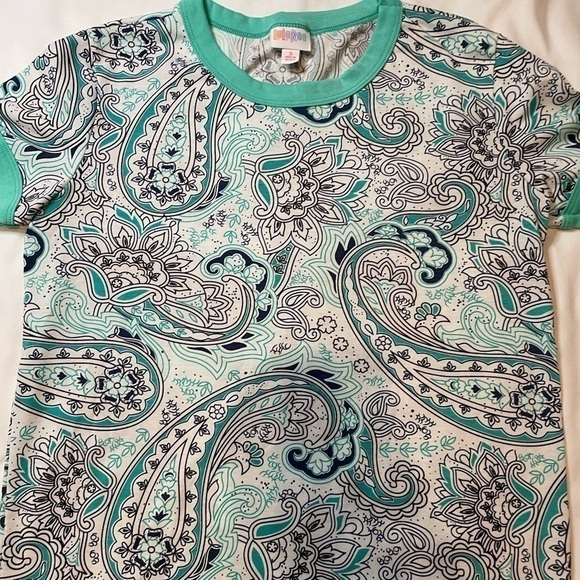 LuLaRoe size small teal Paisley short sleeve t-shirt - Picture 2 of 4